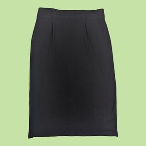 EILEEN‎ FISHER Skirt PM Petite Rayon Jersey Midi Straight Pencil Black USA